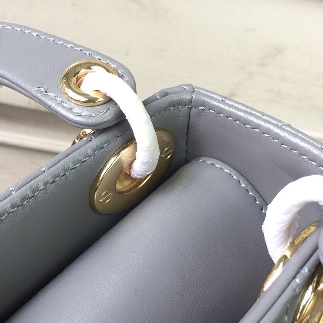Top Quality Mini Lady Bag Gold Toned Hardware Grey For Women 18cm/7in CD
