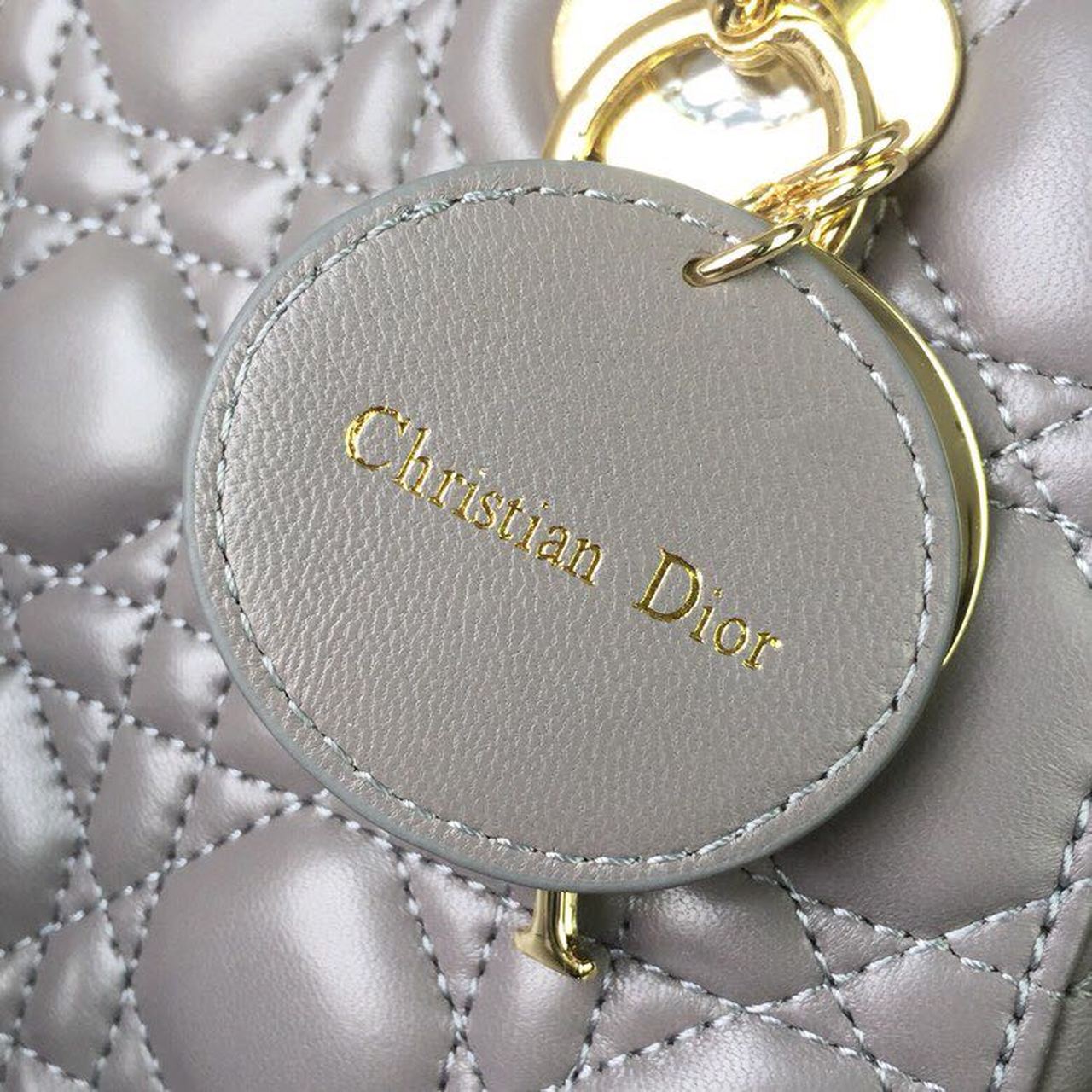 Top Quality Small Lady Bag Gold Toned Hardware Grey For Women 20cm/8in CD