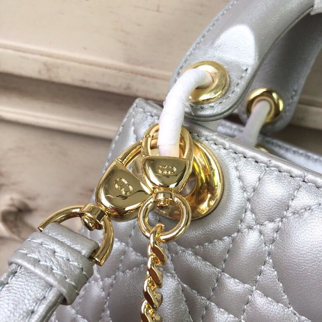 Top Quality Mini Lady Bag SiTop Qualityer with Chain Gold Toned Hardware For Women 6.5in/17cm CD
