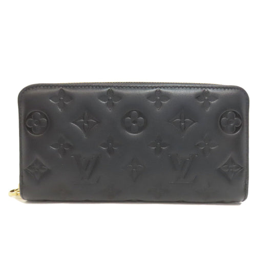 LOUIS VUITTON Long Wallet Purse M81510 Lamb leather black Zippy wallet