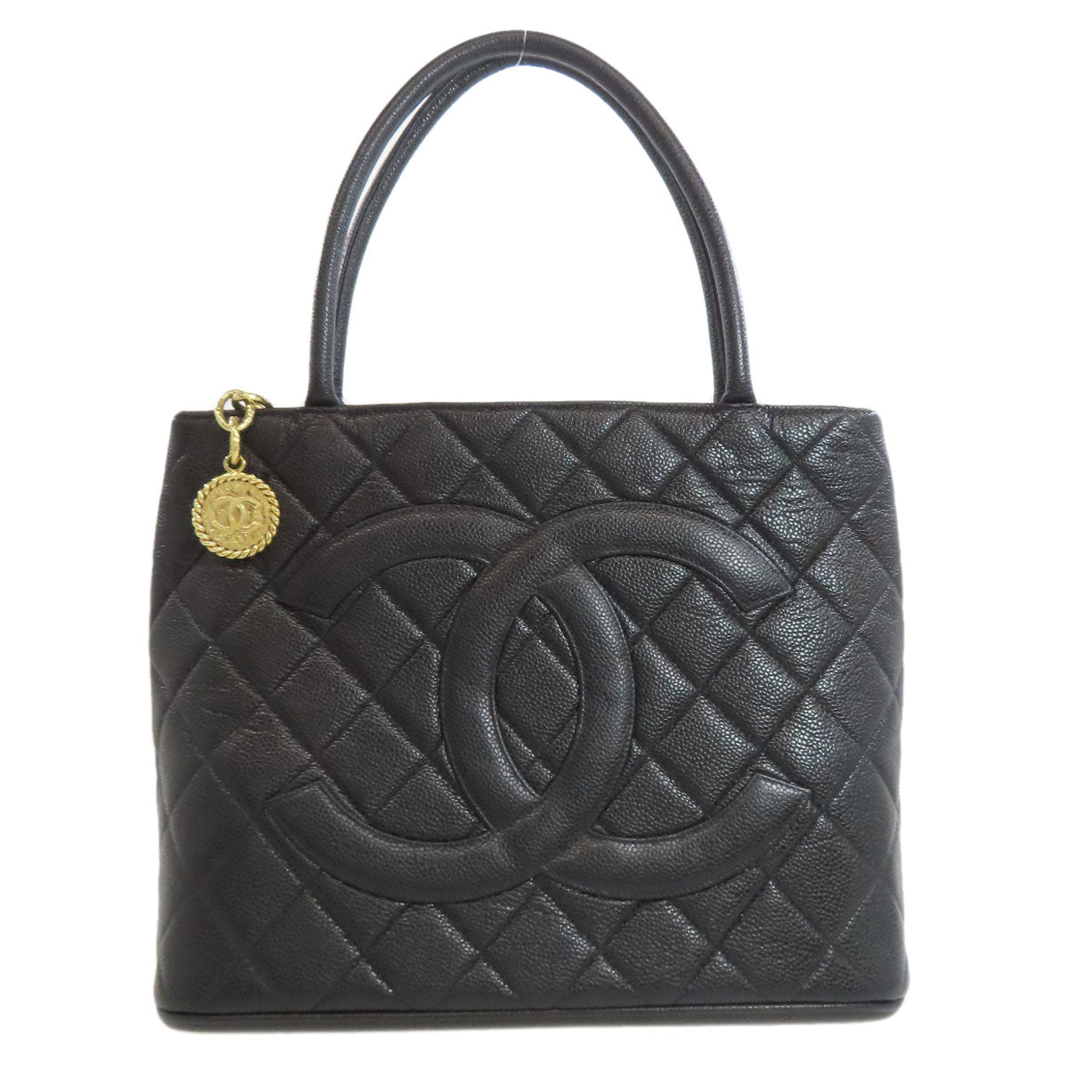CHANEL Tote Bag Grained Calfskin Skin black   Tote Gold Metal