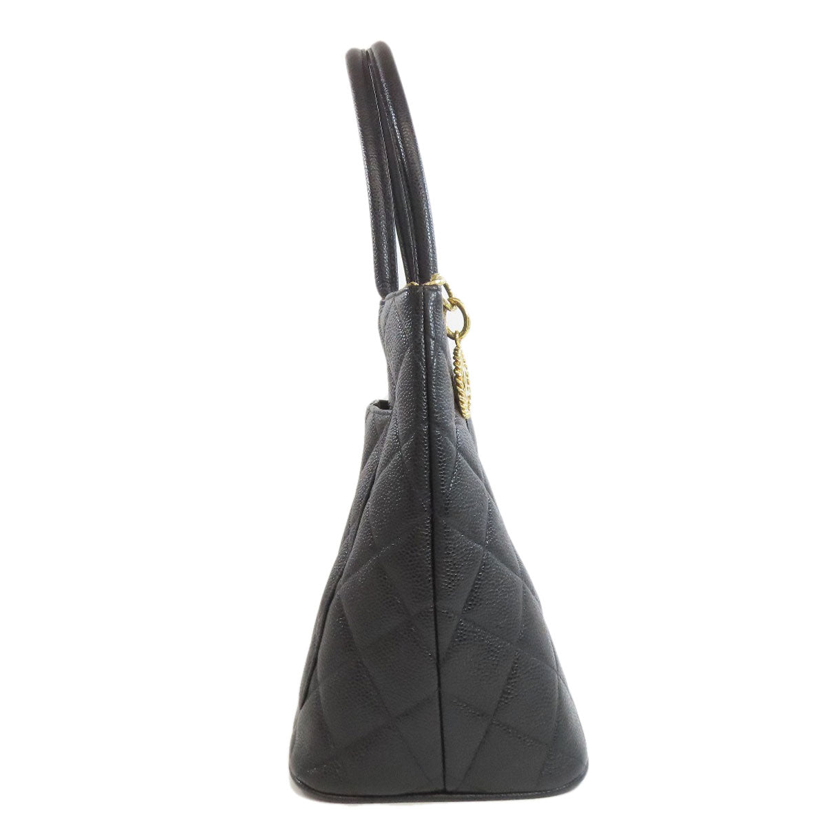 CHANEL Tote Bag Grained Calfskin Skin black   Tote Gold Metal