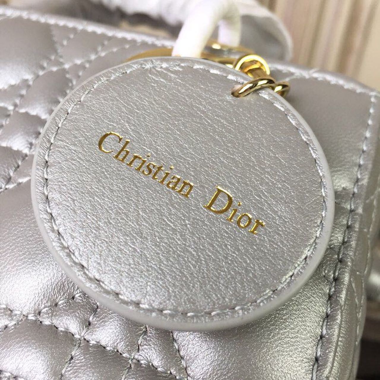 Top Quality Small Lady Bag Gold Toned Hardware Pearl Silver White For Women 8in/20cm CD