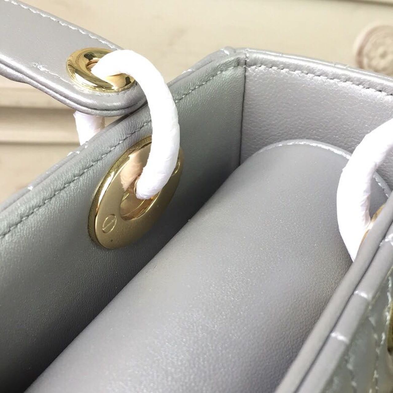 Top Quality Small Lady Bag Gold Toned Hardware Pearl Silver White For Women 8in/20cm CD