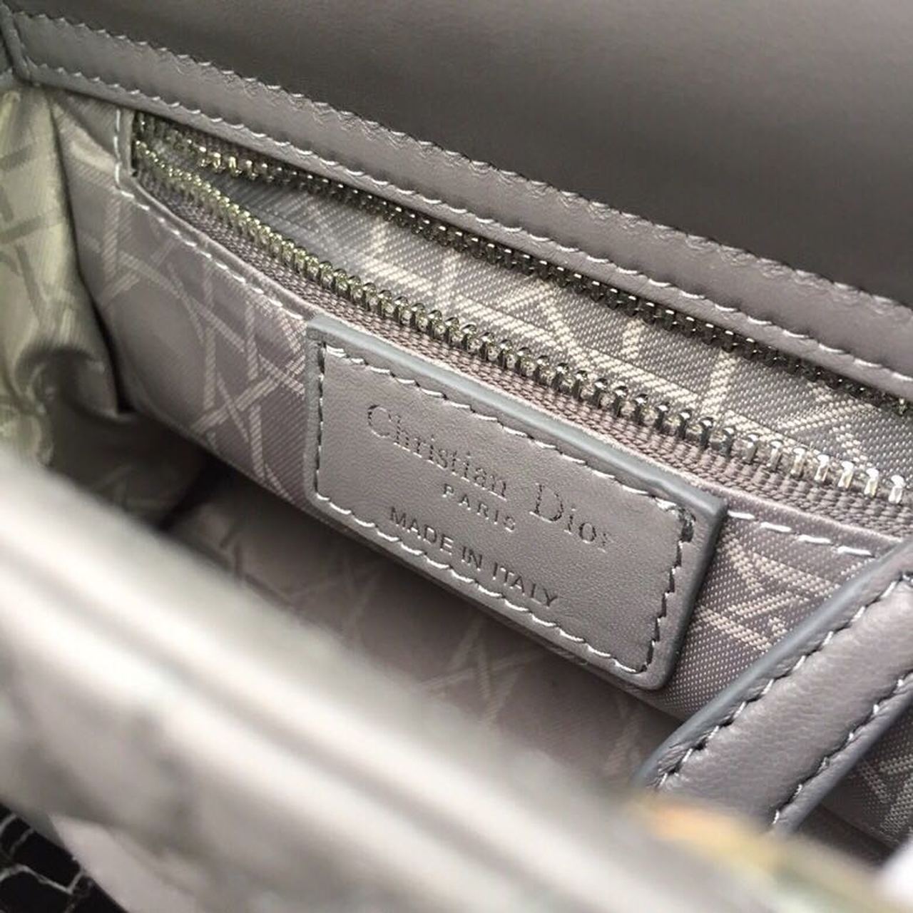 Top Quality Mini Lady Bag 18cm with Chain Silver Hardware Lambskin Grey For Women 6.5in/17cm CD