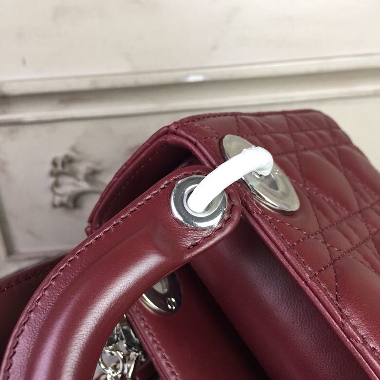 Top Quality Mini Lady Bag with Chain SiTop Qualityer Hardware Burgundy For Women 6.5in/17cm CD