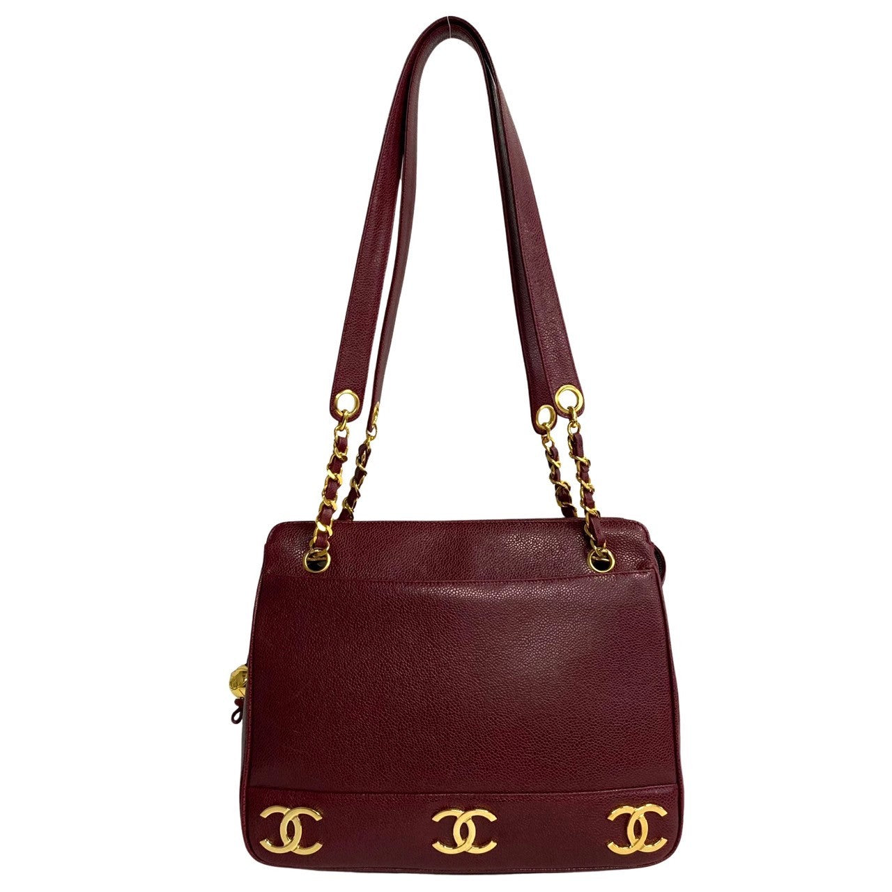 Chanel Triple Coco Caviar Leather Tote Bag