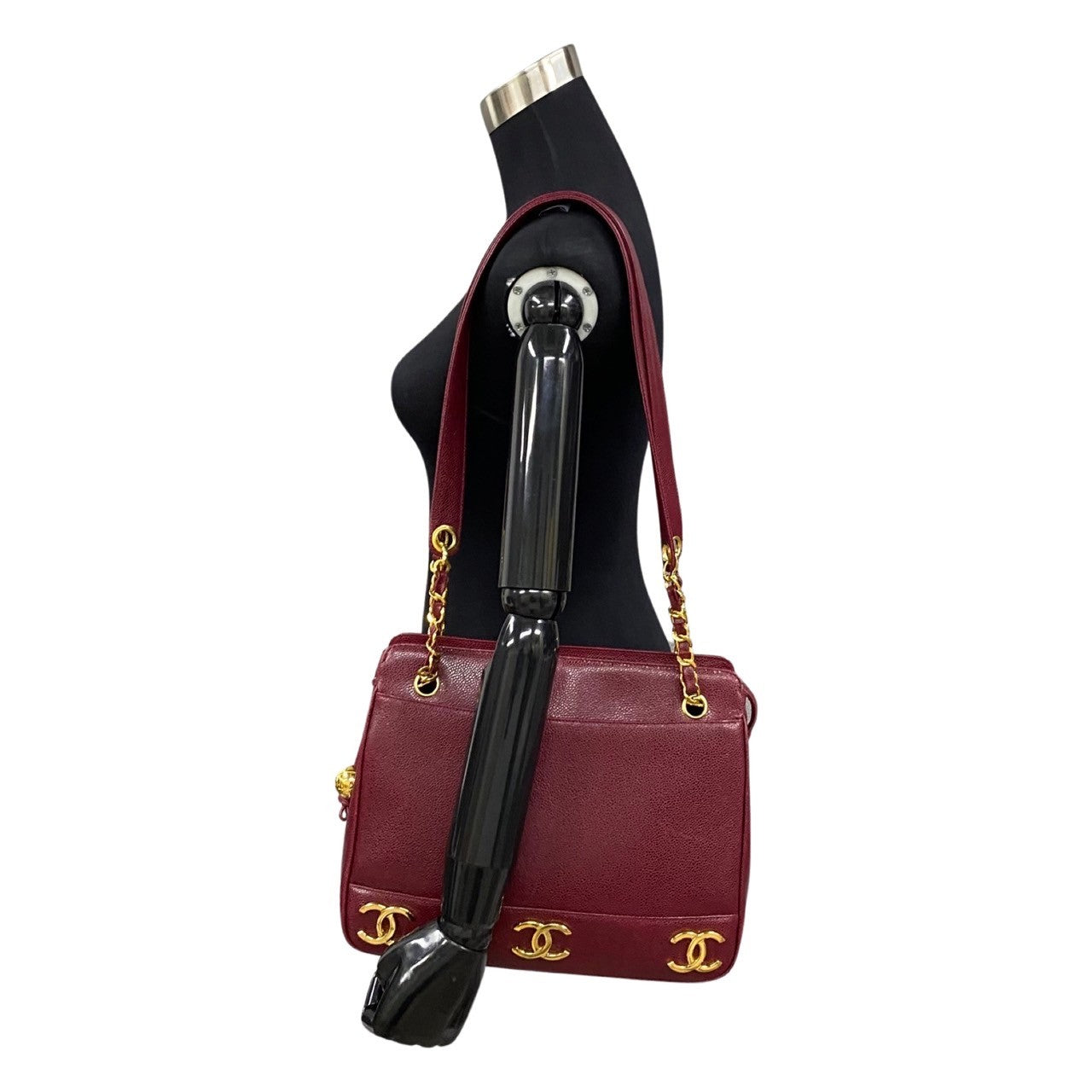 Chanel Triple Coco Caviar Leather Tote Bag