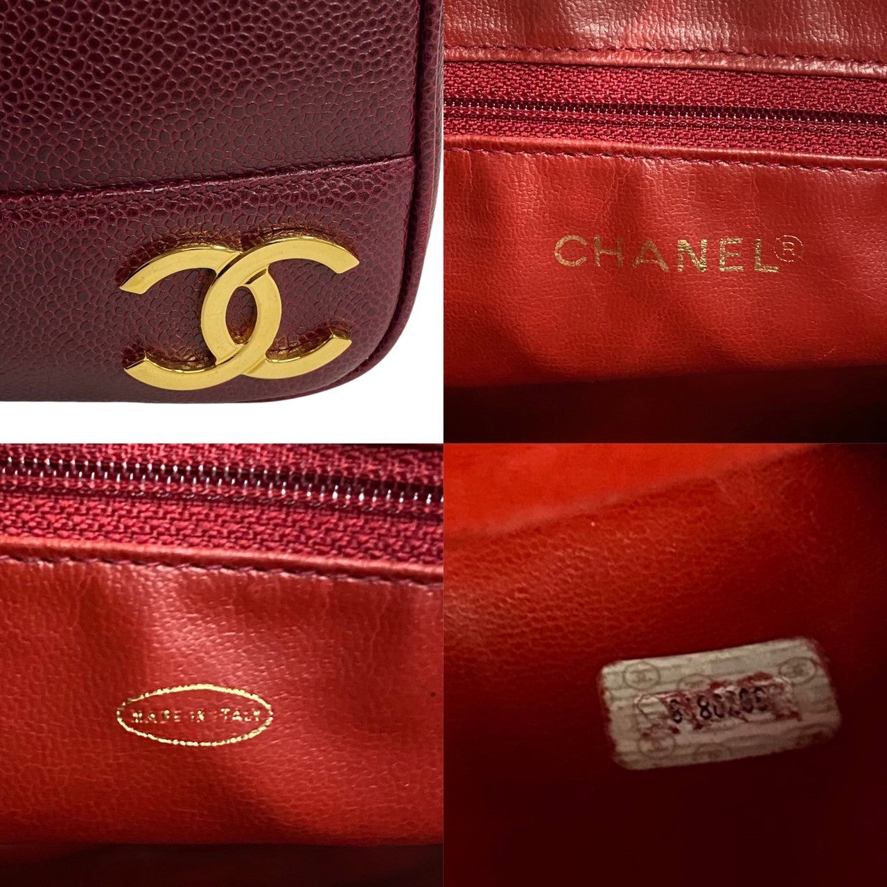Chanel Triple Coco Caviar Leather Tote Bag