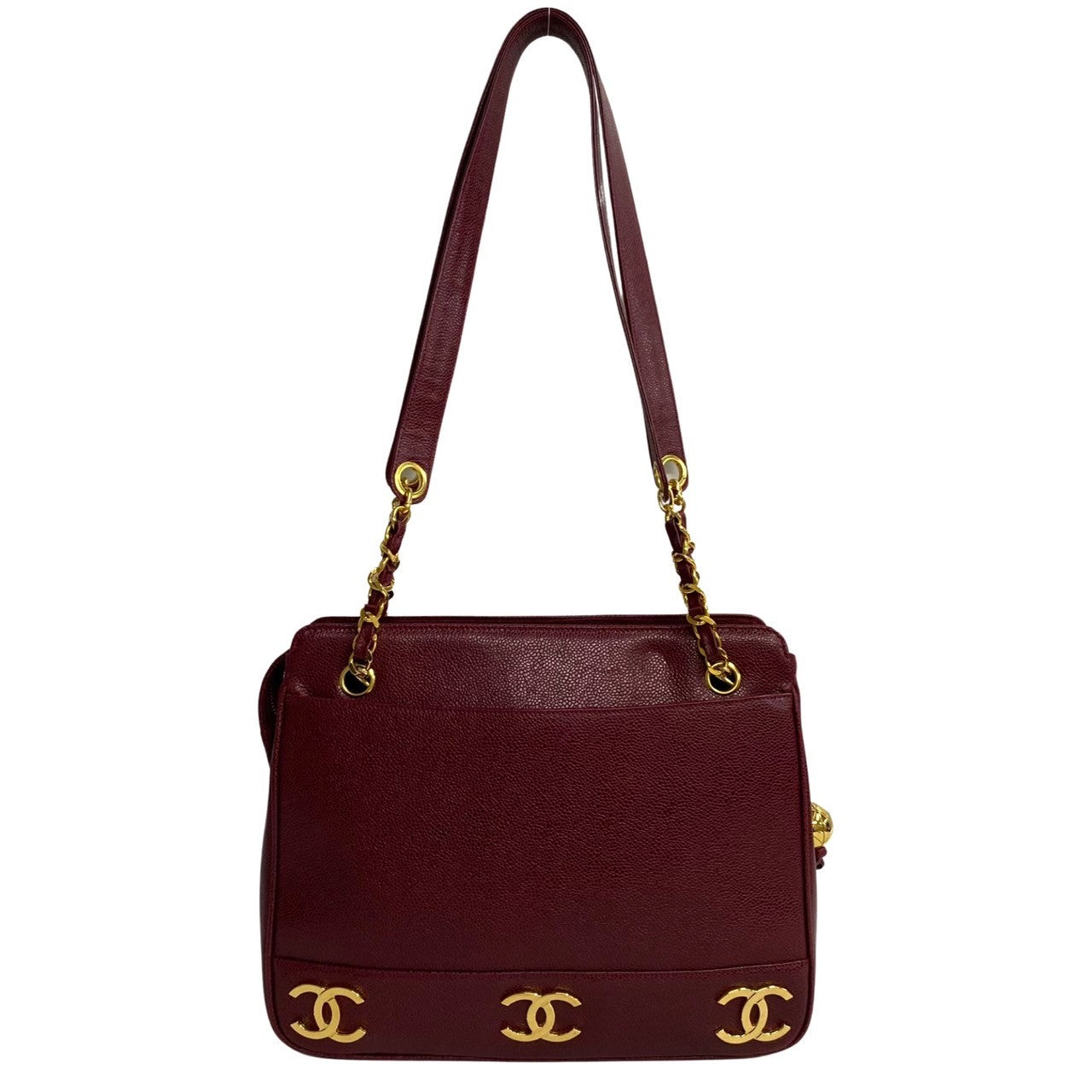 Chanel Triple Coco Caviar Leather Tote Bag