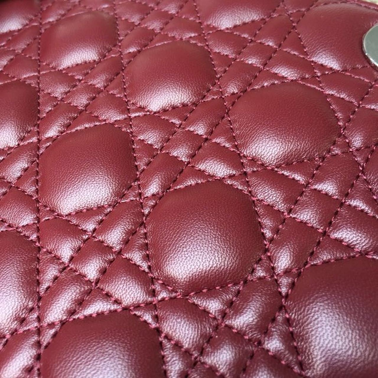 Top Quality MeTop Qualityum Lady Bag SiTop Qualityer Hardware Burgundy For Women 9.5in/24cm CD