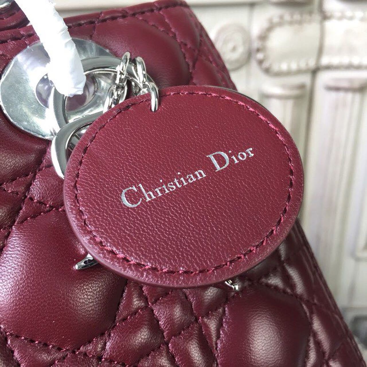 Top Quality MeTop Qualityum Lady Bag SiTop Qualityer Hardware Burgundy For Women 9.5in/24cm CD