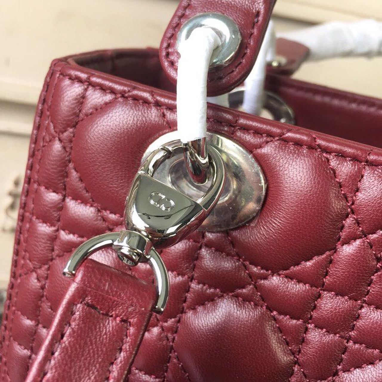 Top Quality MeTop Qualityum Lady Bag SiTop Qualityer Hardware Burgundy For Women 9.5in/24cm CD
