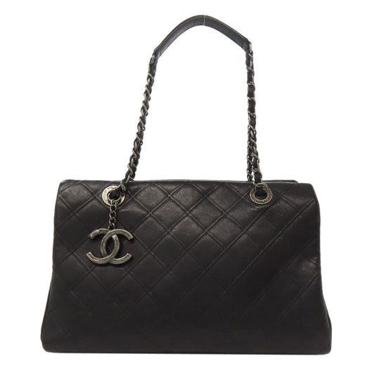 CHANEL Handbag Calfskin black ChainShoulder COCO Mark SilverMetal