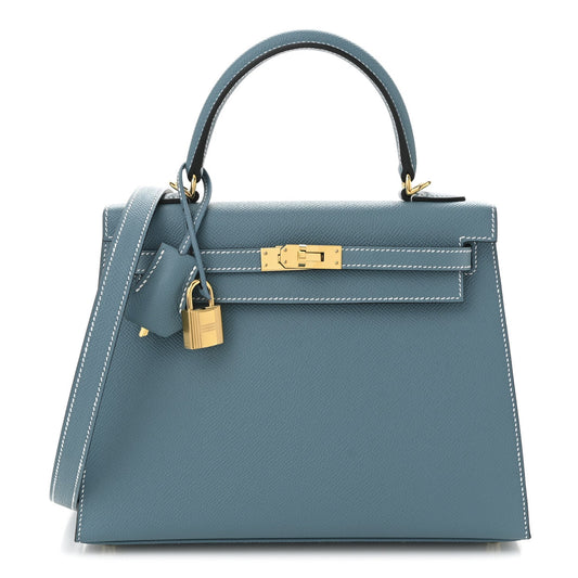 Hermes Epsom Kelly Sellier 25 New Blue Jean