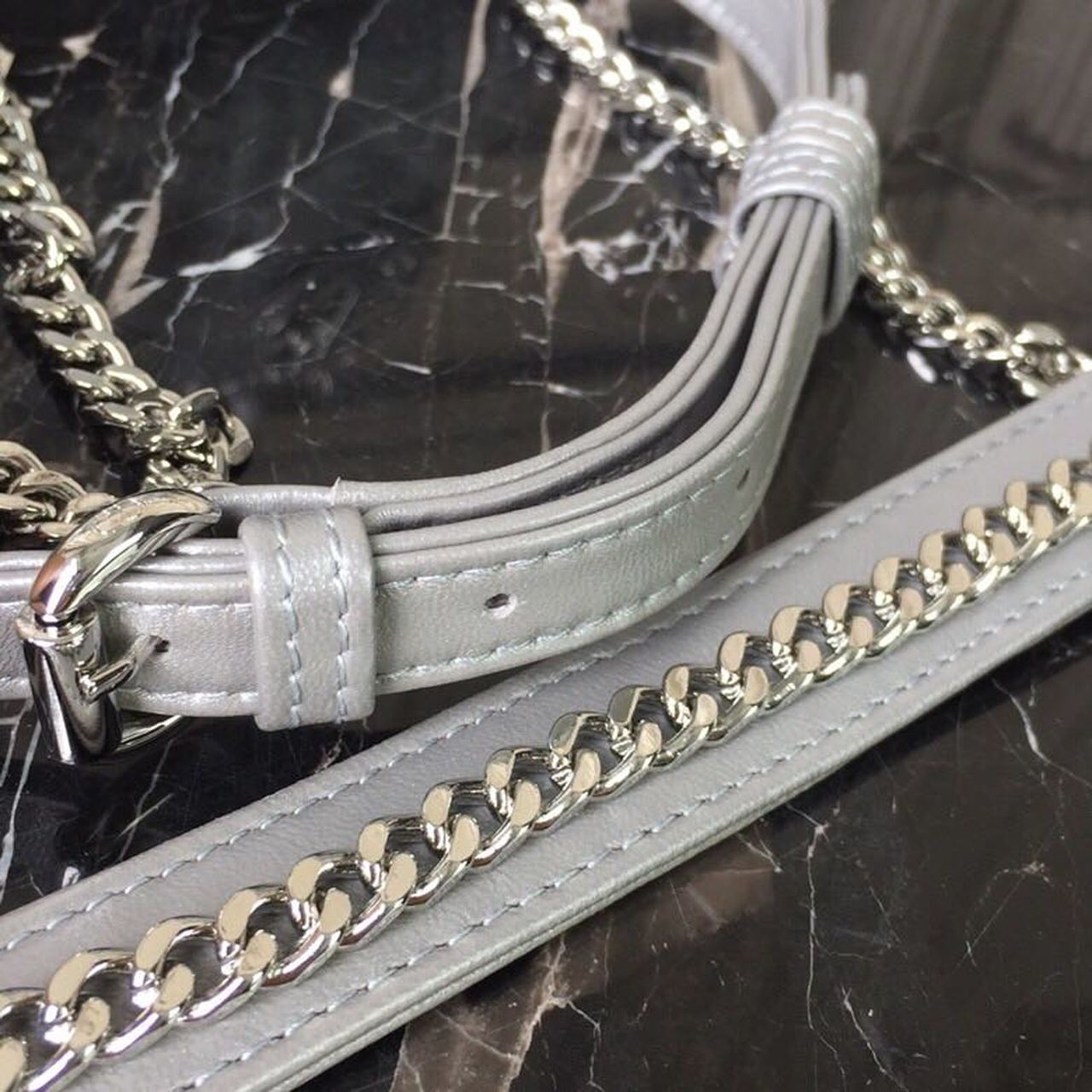 Top Quality Mini Lady Bag with Chain Silver Hardware Spring/Summer Collection, Pearl Gold, For Women Womens Handbags, 18cm CD