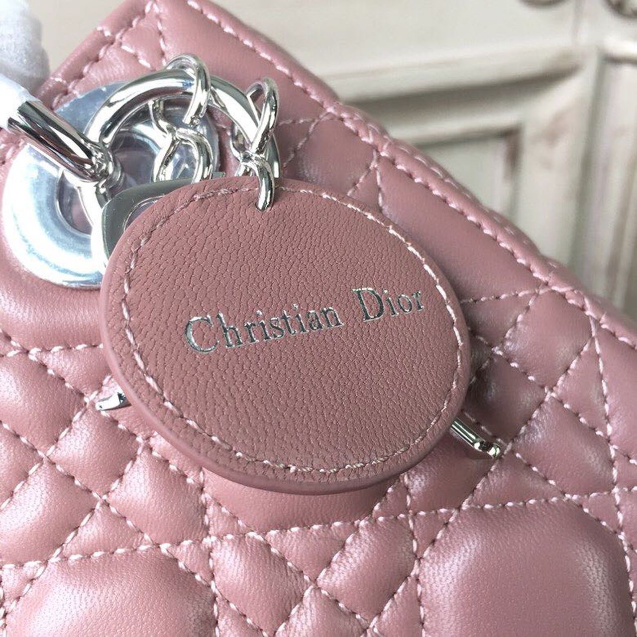 Top Quality Mini Lady Bag with Chain SiTop Qualityer Hardware Dusty Pink For Women 6.5in/17cm CD