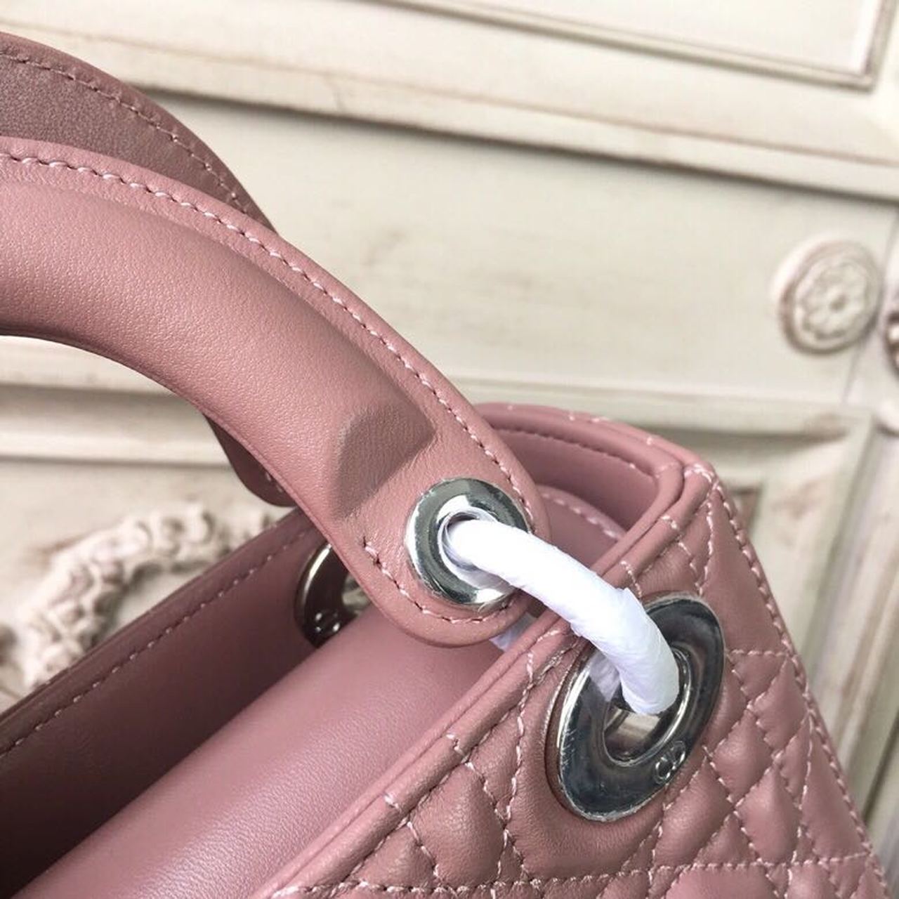 Top Quality Mini Lady Bag with Chain SiTop Qualityer Hardware Dusty Pink For Women 6.5in/17cm CD