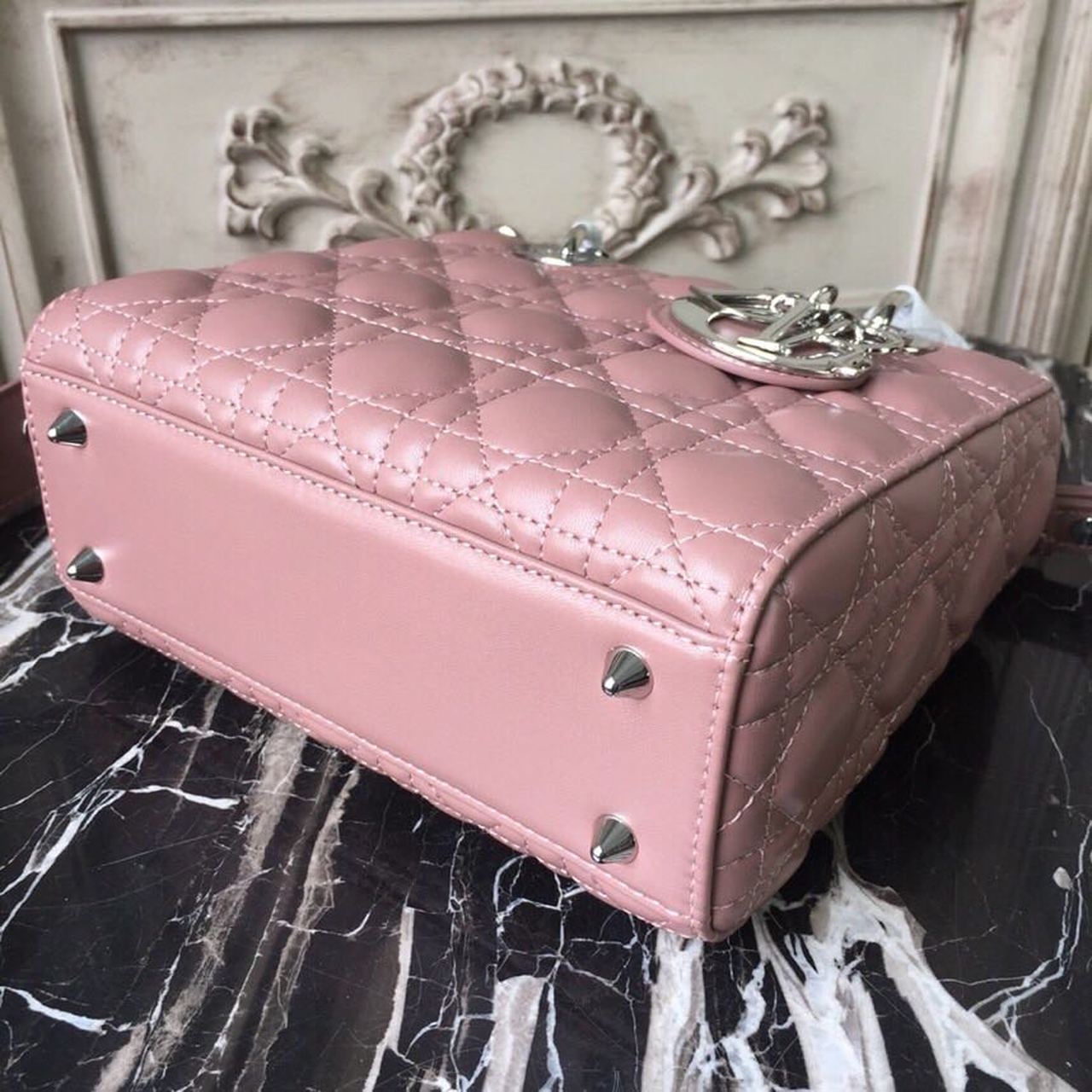 Top Quality MeTop Qualityum Lady Bag Dusty Pink SiTop Qualityer Hardware For Women 20cm/8in CD