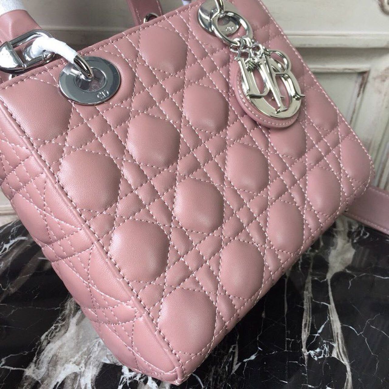 Top Quality MeTop Qualityum Lady Bag Dusty Pink SiTop Qualityer Hardware For Women 20cm/8in CD