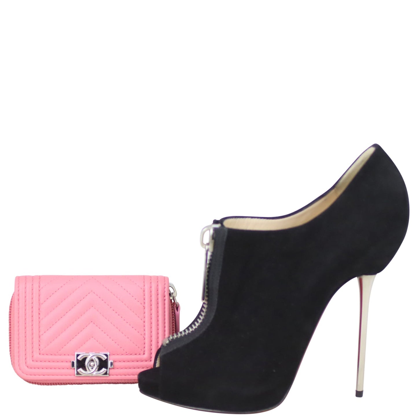 Chanel Boy Chevron Zip Coin Purse