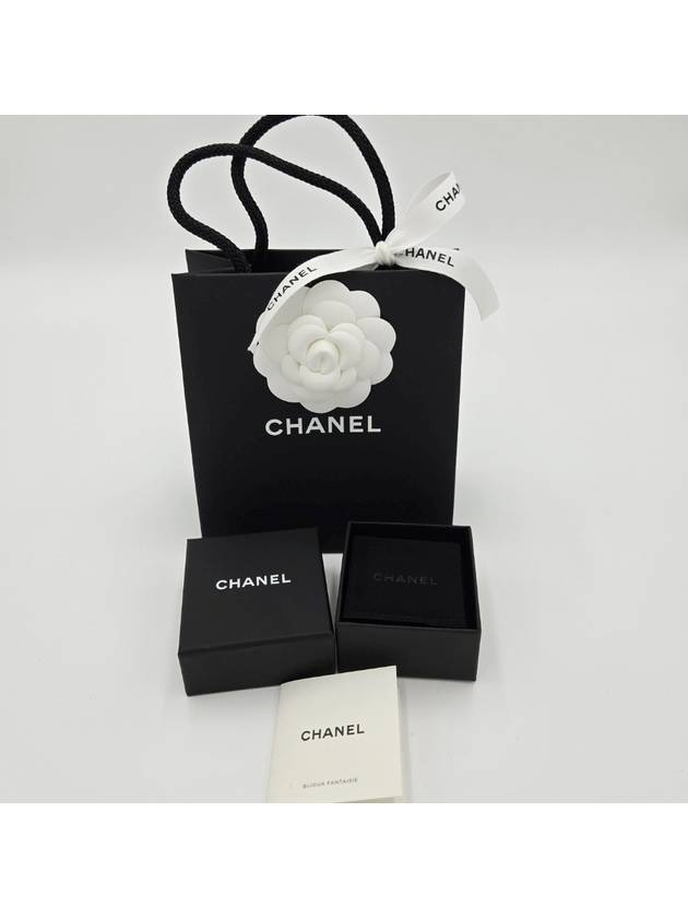 CC Logo Crystal Earrings Gold Chanel