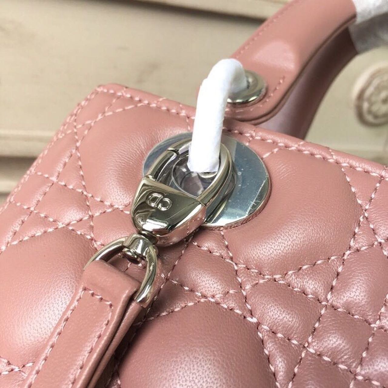 Top Quality MeTop Qualityum Lady Bag Dusty Pink SiTop Qualityer Hardware For Women 24cm/9.5in CD