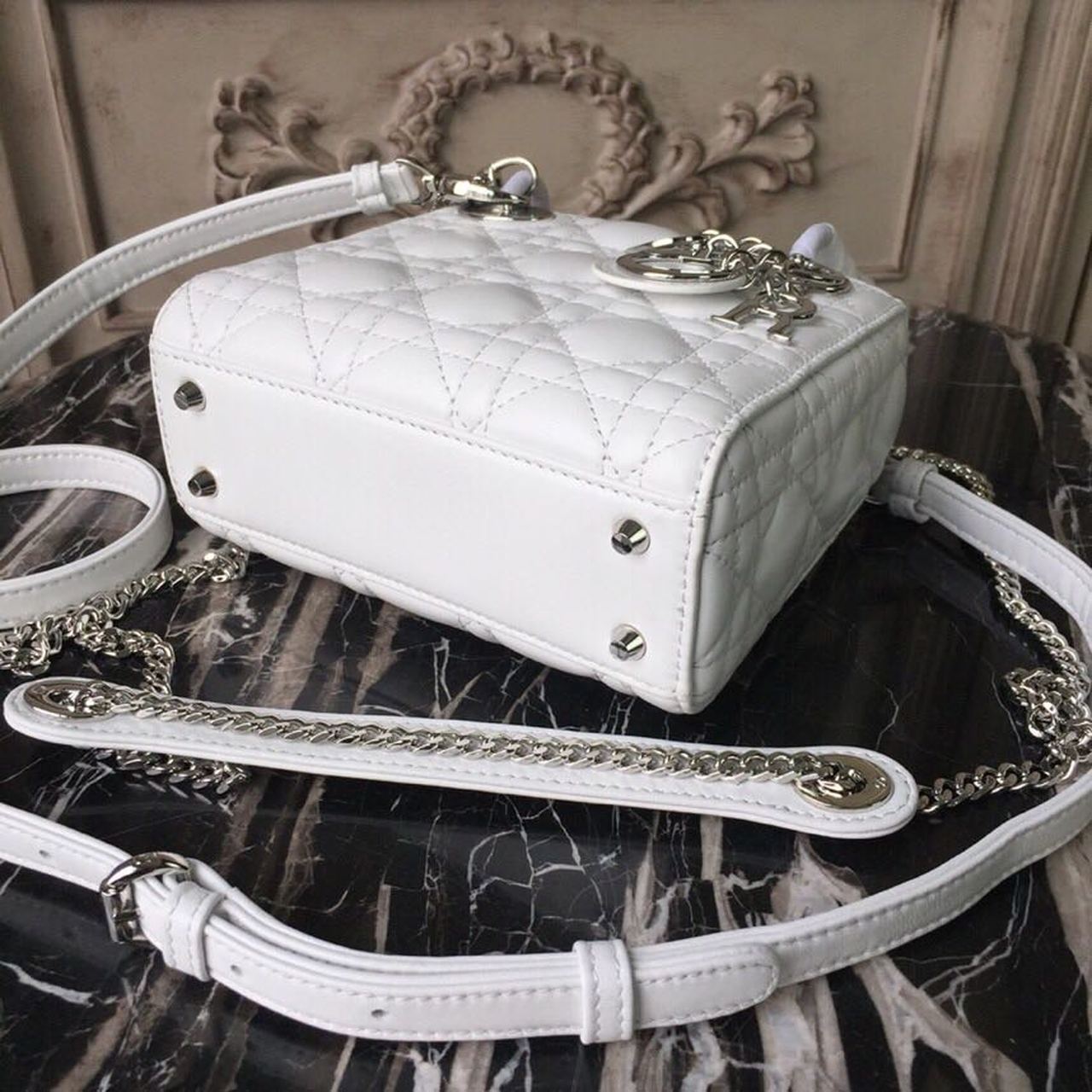Top Quality Mini Lady Bag White Chain SiTop Qualityer Hardware For Women 17cm/6.5in CD