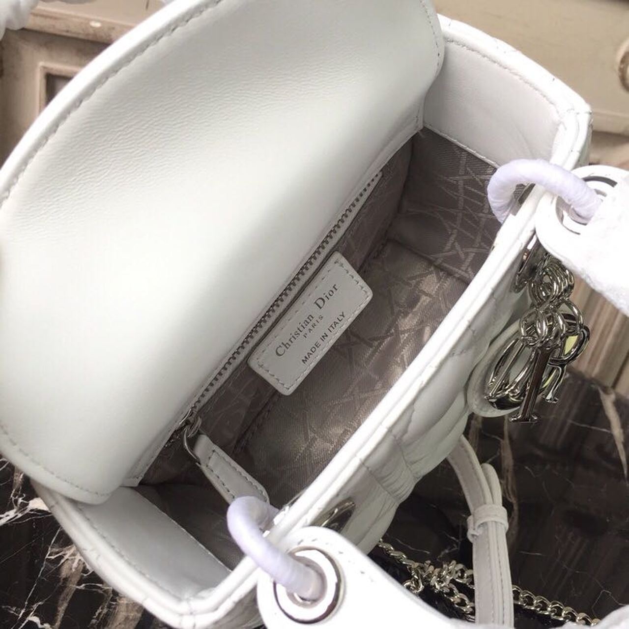 Top Quality Mini Lady Bag White Chain SiTop Qualityer Hardware For Women 17cm/6.5in CD