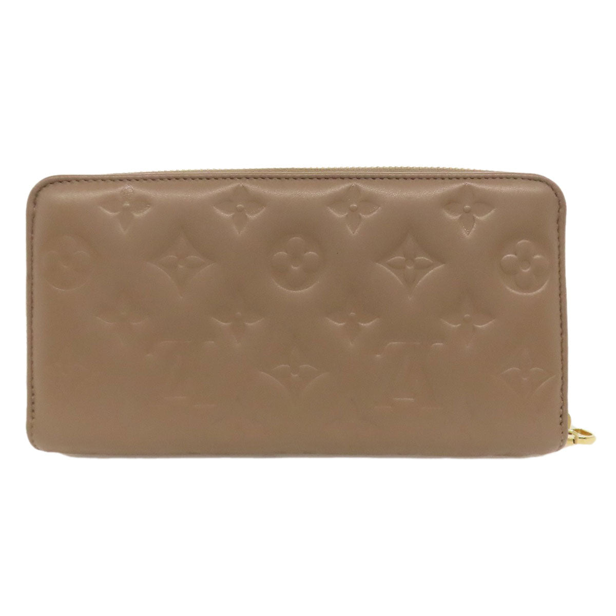 LOUIS VUITTON Long Wallet Purse M81511 lambskin Brown Zippy wallet