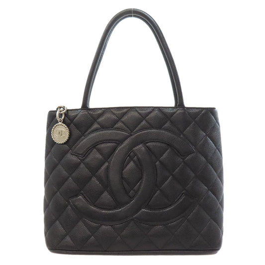 CHANEL Tote Bag Grained Calfskin Skin black   Tote SilverMetal