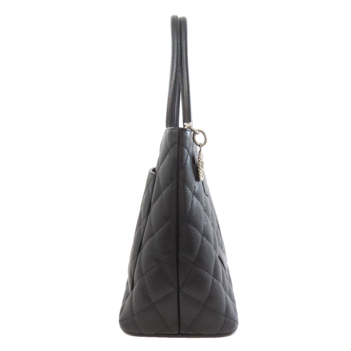 CHANEL Tote Bag Grained Calfskin Skin black   Tote SilverMetal