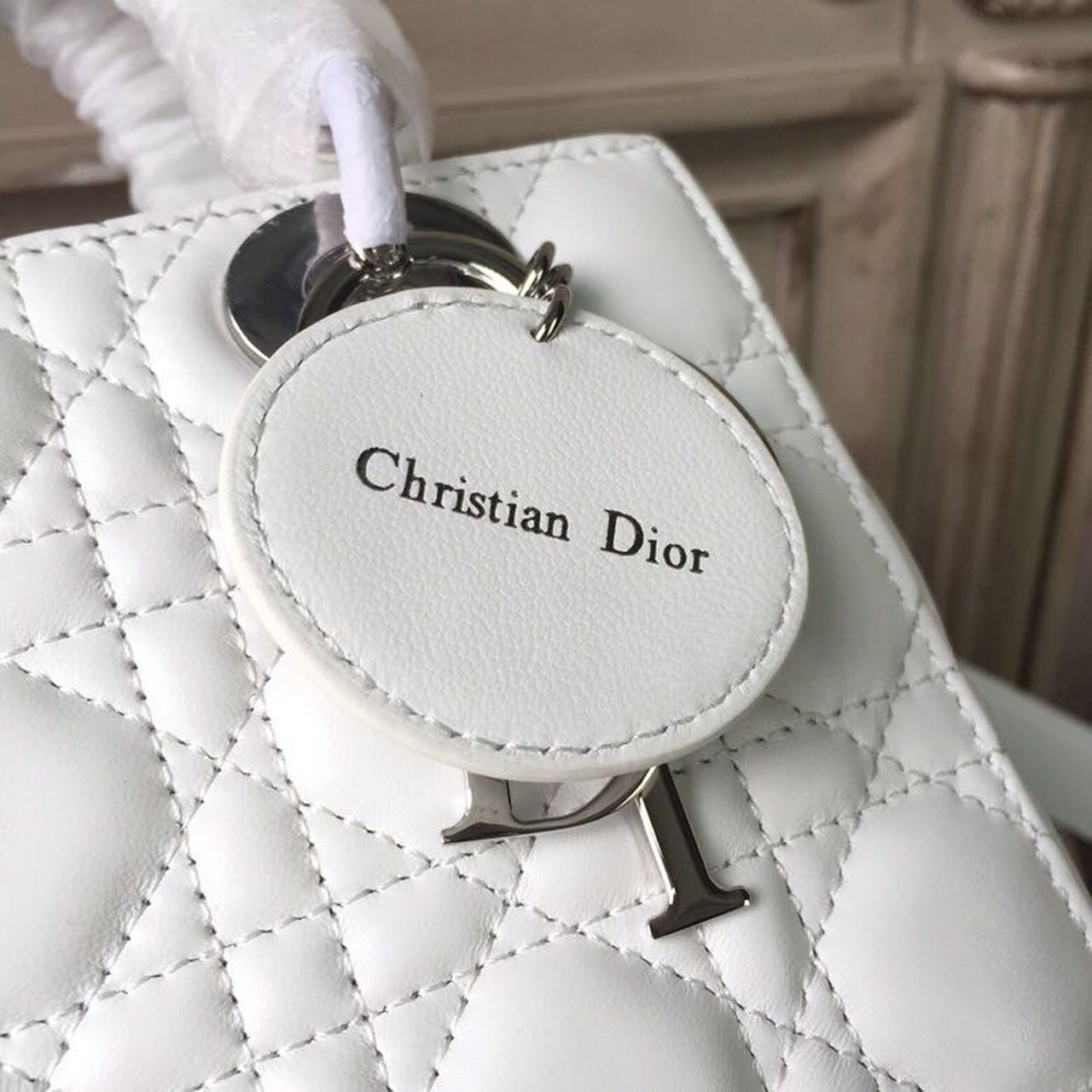 Top Quality Small Lady Bag White SiTop Qualityer Hardware For Women 20cm/8in CD M0538BCAL_M030