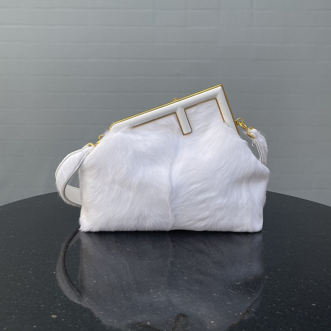 FI First MeTop Qualityum White Fox Fur Bag For Woman 32.5cm/13in