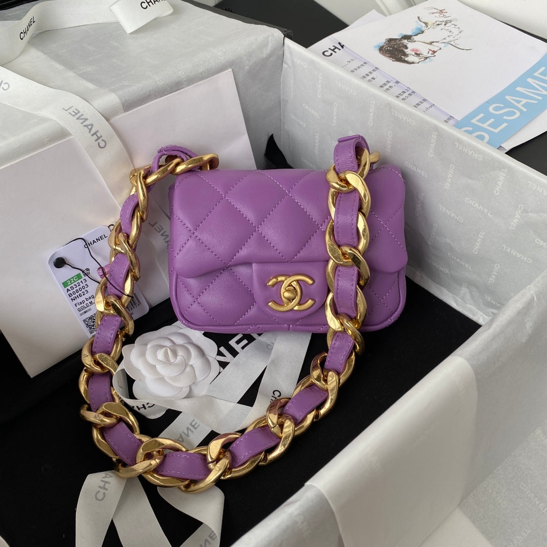 CHLMini Flap Bag Purple For Women, Women’s Bags Shoulder And Crossbody Bags 6in/17cm AS3213