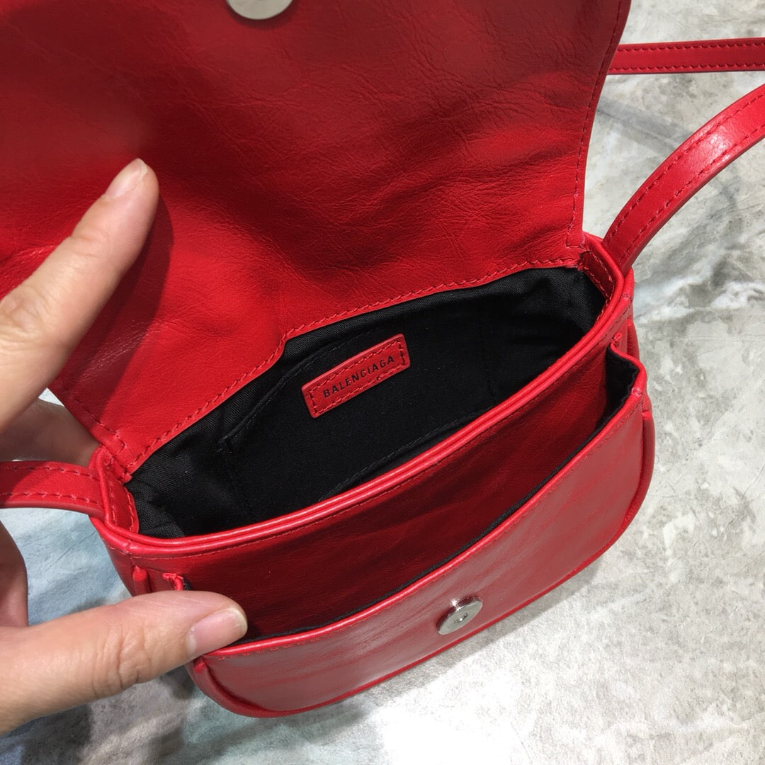 Top Quality Leader Soft Round Cross Bag In Red, For Women,  Bags 6.3in/16cm