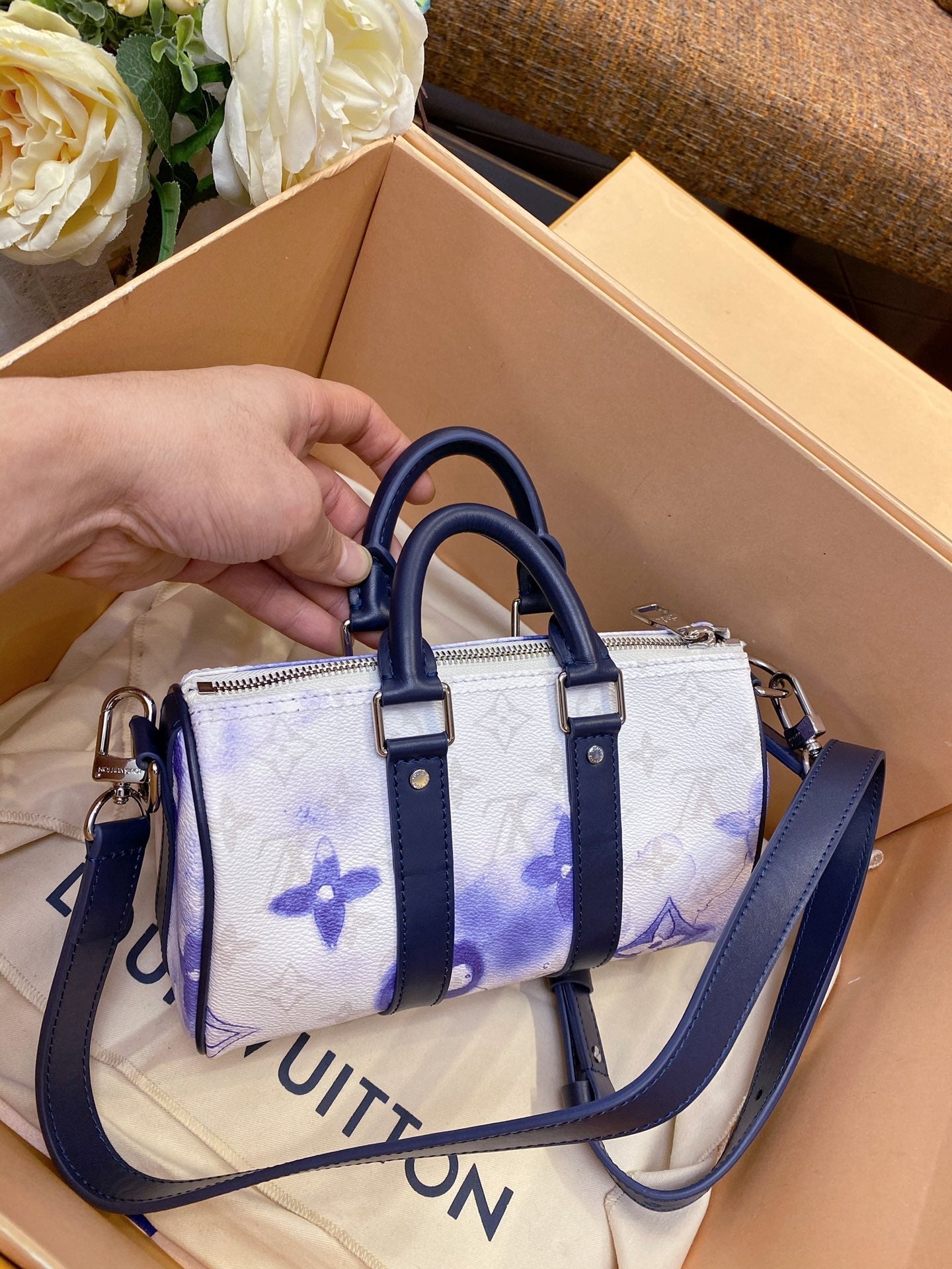 Top Quality Keepall Xs Nano 21cm White-Blue