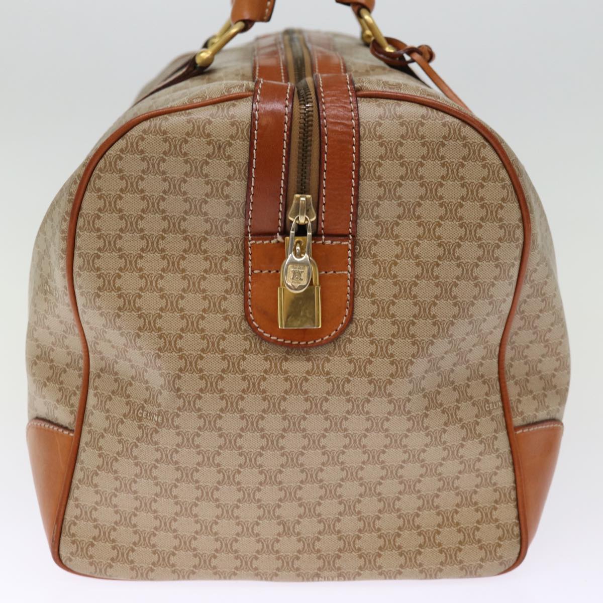 Luxury CELINE Macadam Canvas Boston Bag Beige  76023