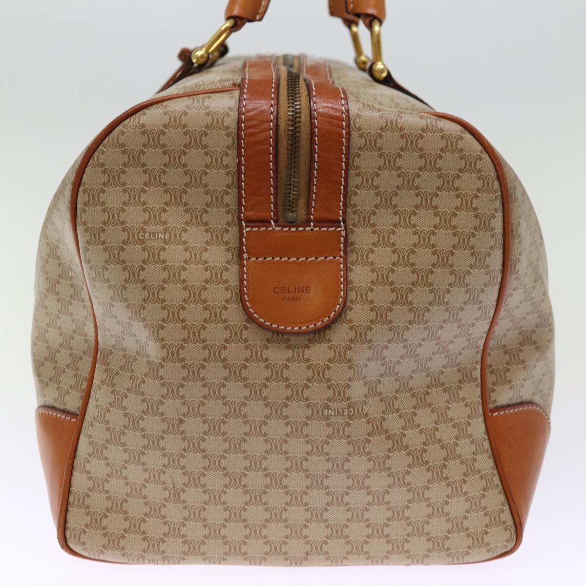 Luxury CELINE Macadam Canvas Boston Bag Beige  76023