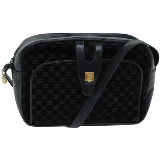 Luxury CELINE Macadam Canvas Shoulder Bag Black  76081