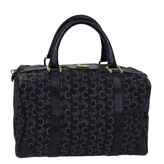 Luxury CELINE C Macadam Canvas Boston Bag Navy  76140