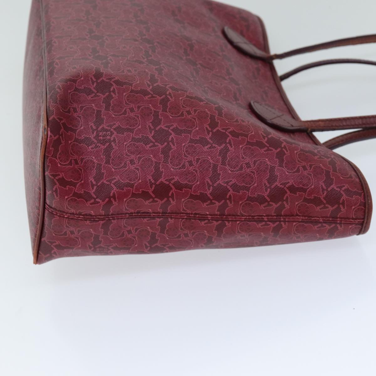 Luxury CELINE Horse Carriage Macadam Canvas Tote Bag PVC Leather Bordeaux  76141