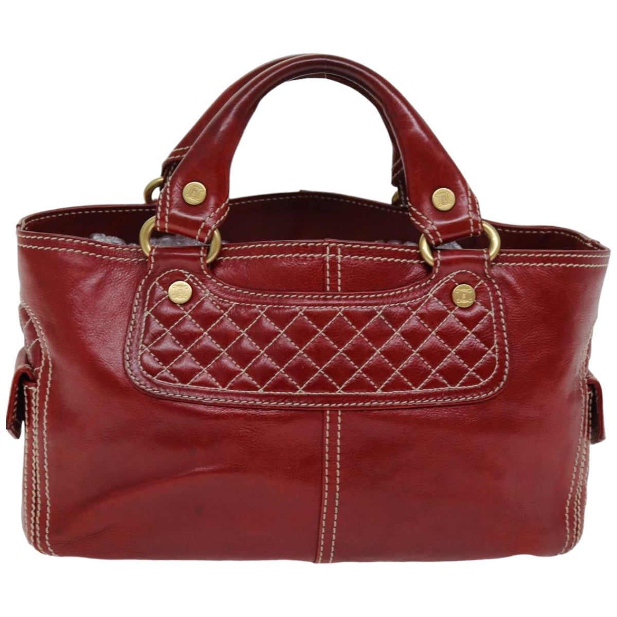 Luxury CELINE Hand Bag Leather Red  76145