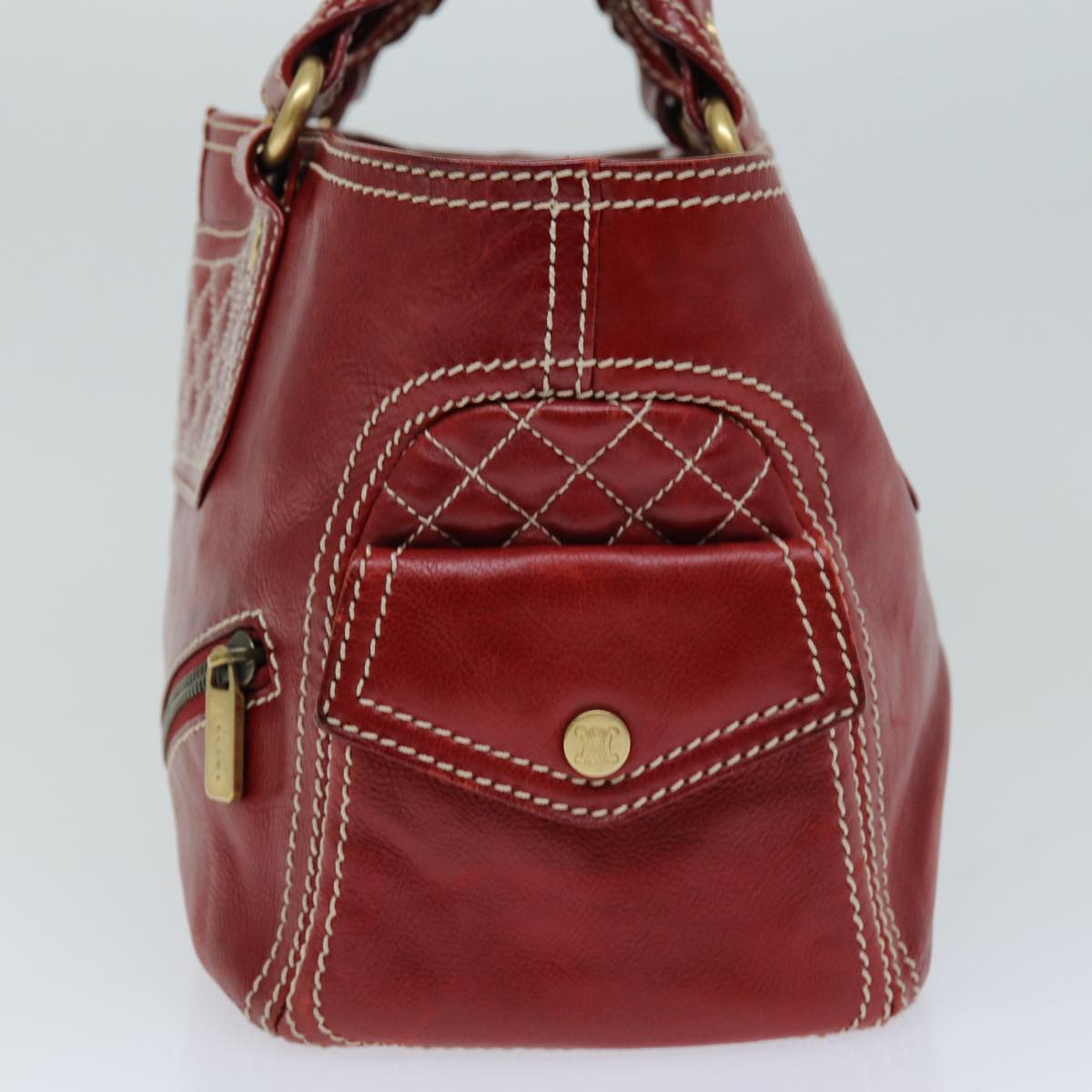 Luxury CELINE Hand Bag Leather Red  76145