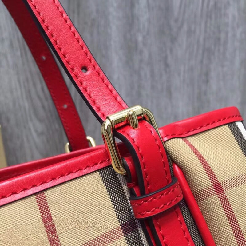 Top Quality The Small Canter Horseferry Check Tote Red For Women, Women’s Bags 11.6in/29.5cm