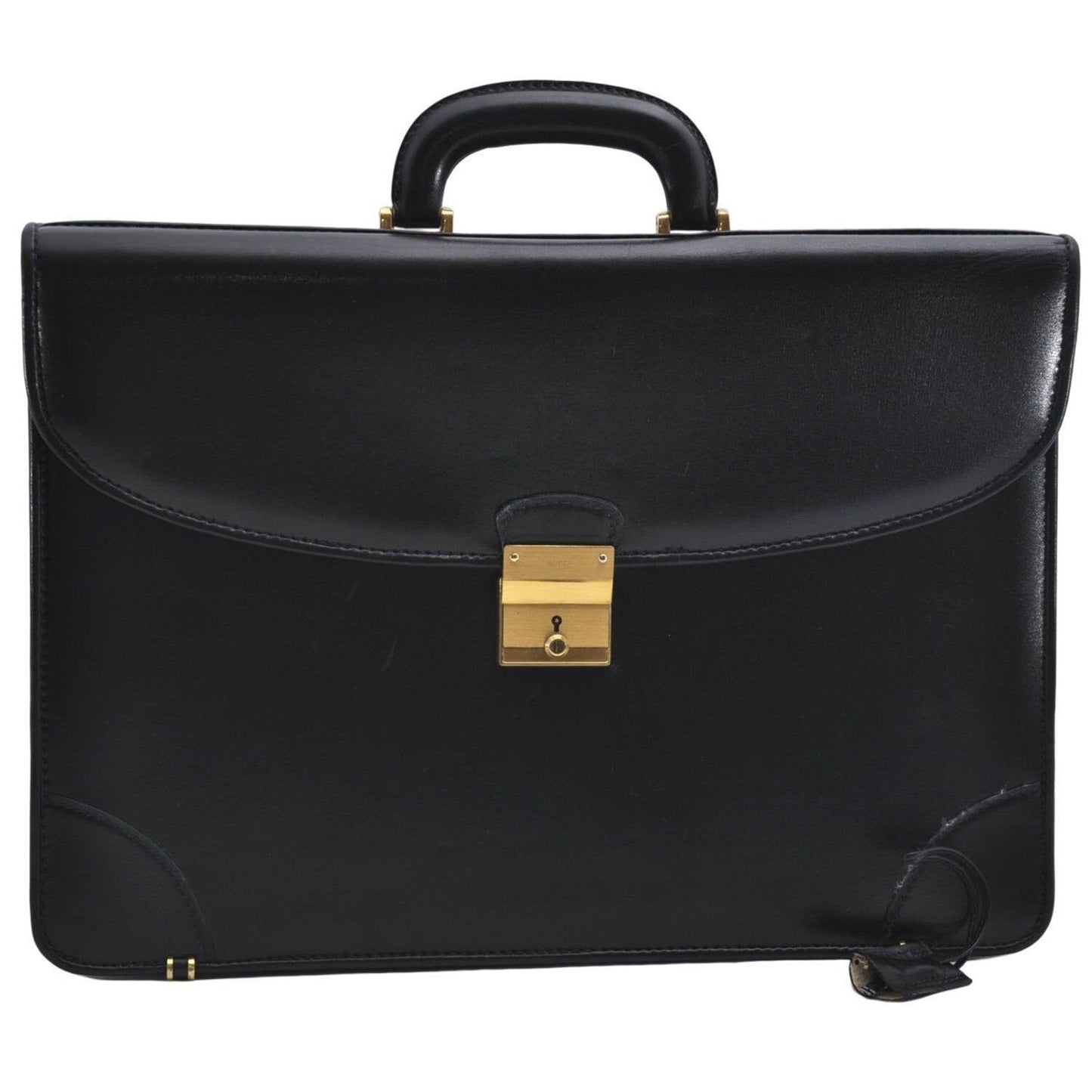 RARE,  , Gucci, 'Ophidia' style XL black leather, laptop/messenger/briefcase with a red & green Sherry stripe accent