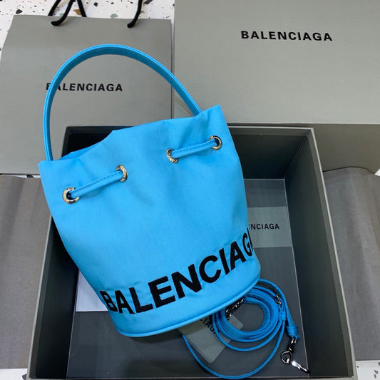 Balen Le Cagole MeTop Qualityum Bucket Bag In Light Blue, For Women,  Bags 11.8in/30cm