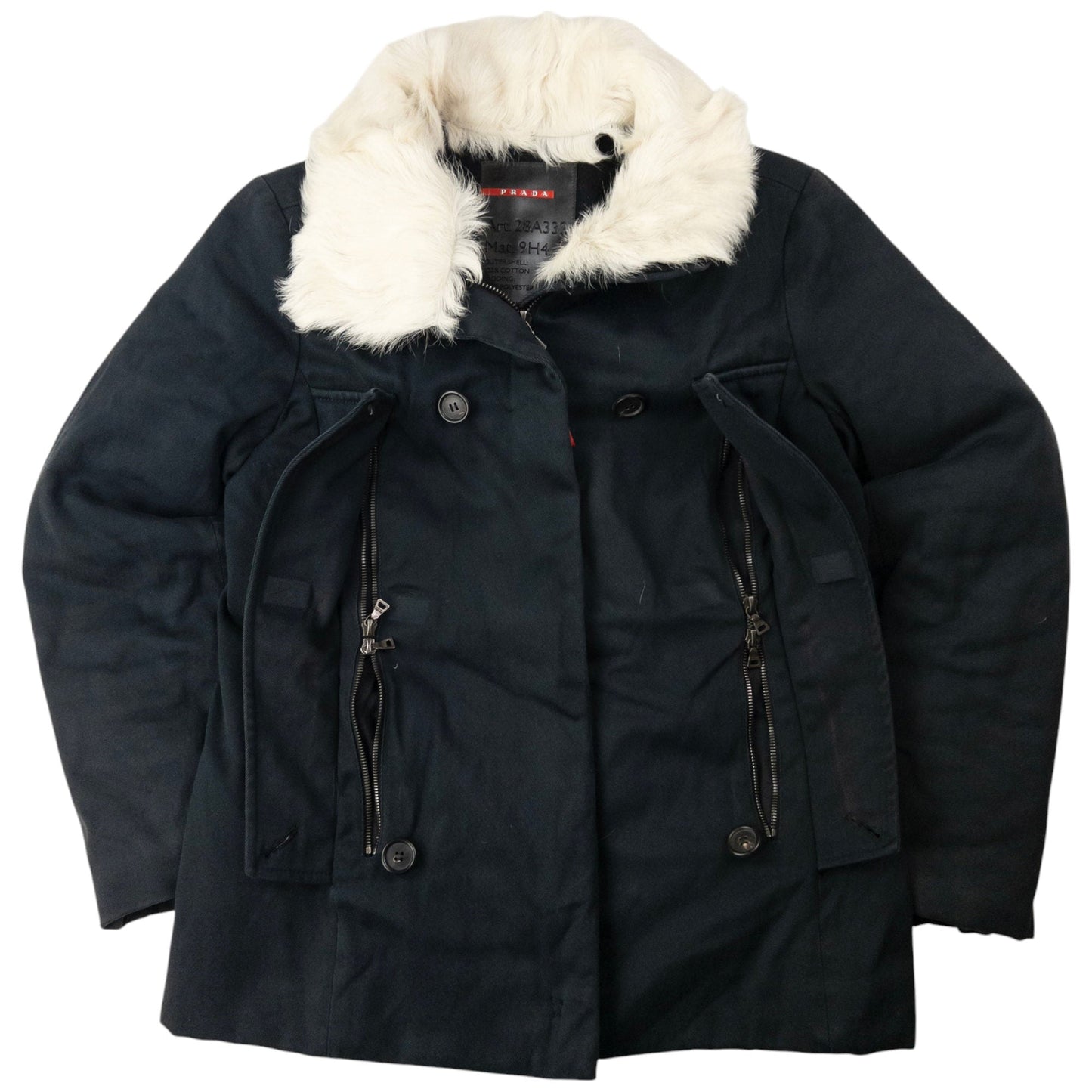 Prada Sport Fur Collar Jacket Womens Size M