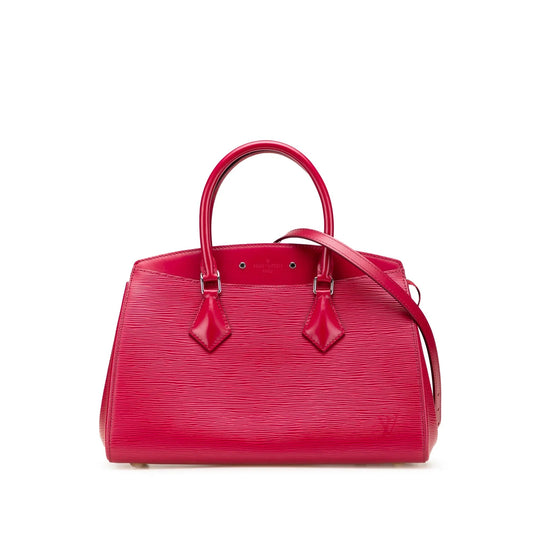 Pink Louis Vuitton Epi Soufflot MM Satchel