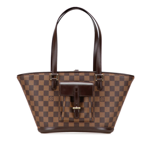 Brown Louis Vuitton Damier Ebene Manosque PM Shoulder Bag